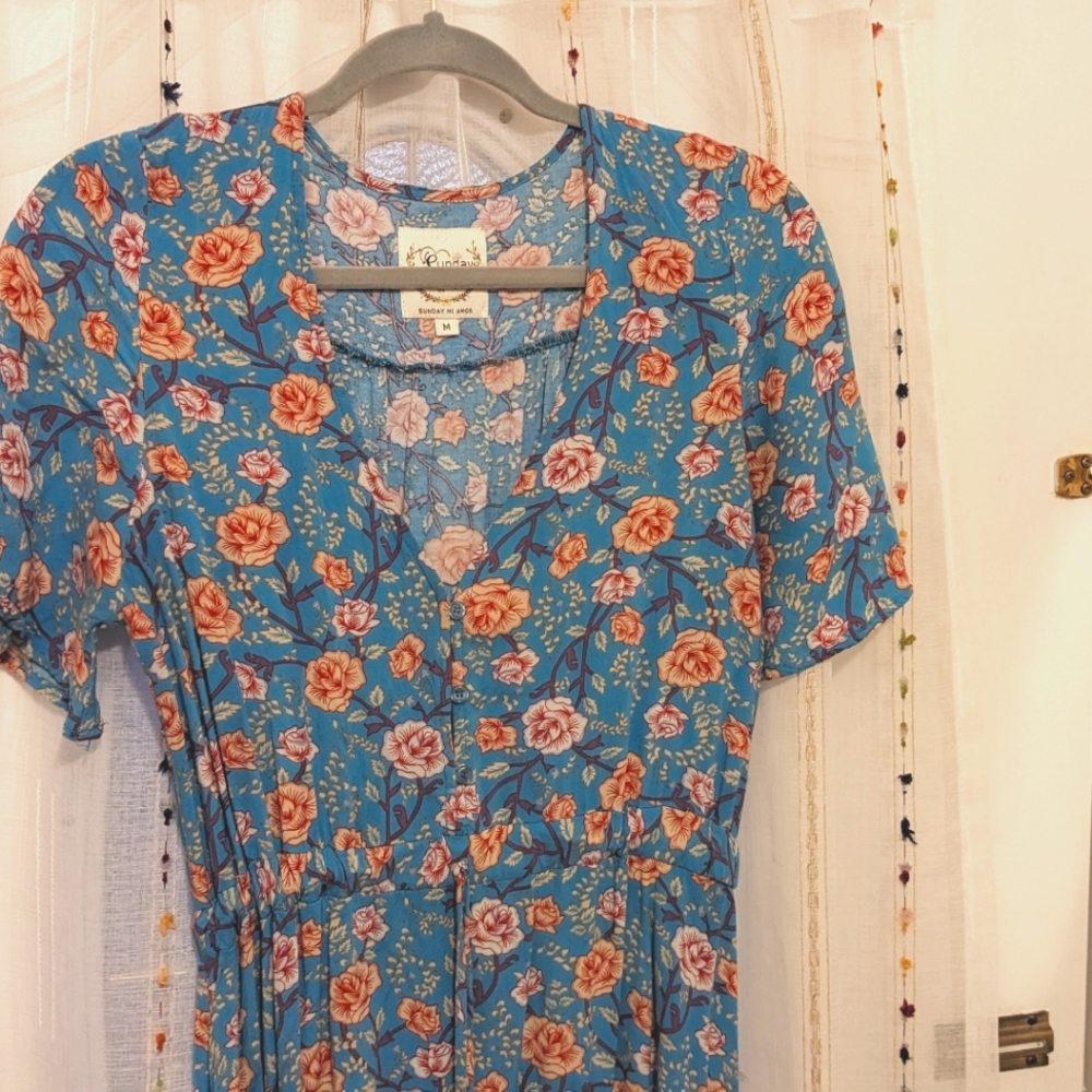 Blue and Pink Floral Sundress